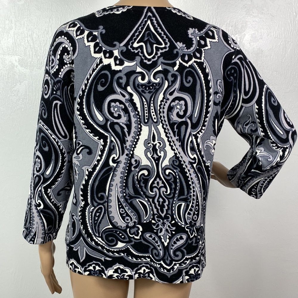 Pierri New York Black and Gray Patterned Cardigan - Picture 3 of 9